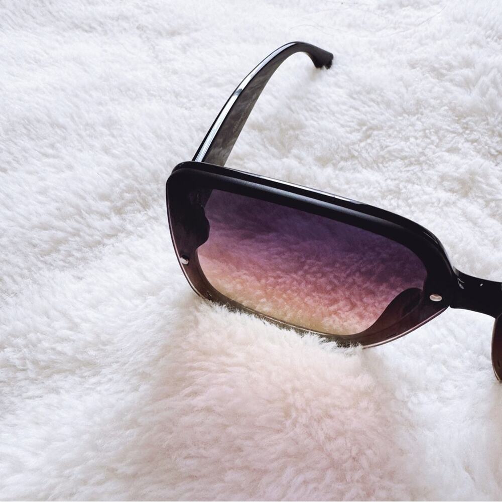 Abby Black & Pink Square Frame Sunglasses - Picture 5 of 10